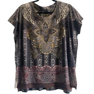 B.L.E.U. Embellished Boho Top – Women’s Medium